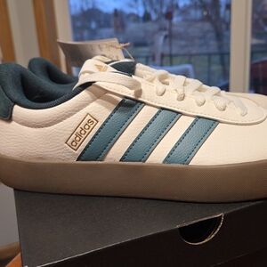 Adidas White and Teal Sneakers